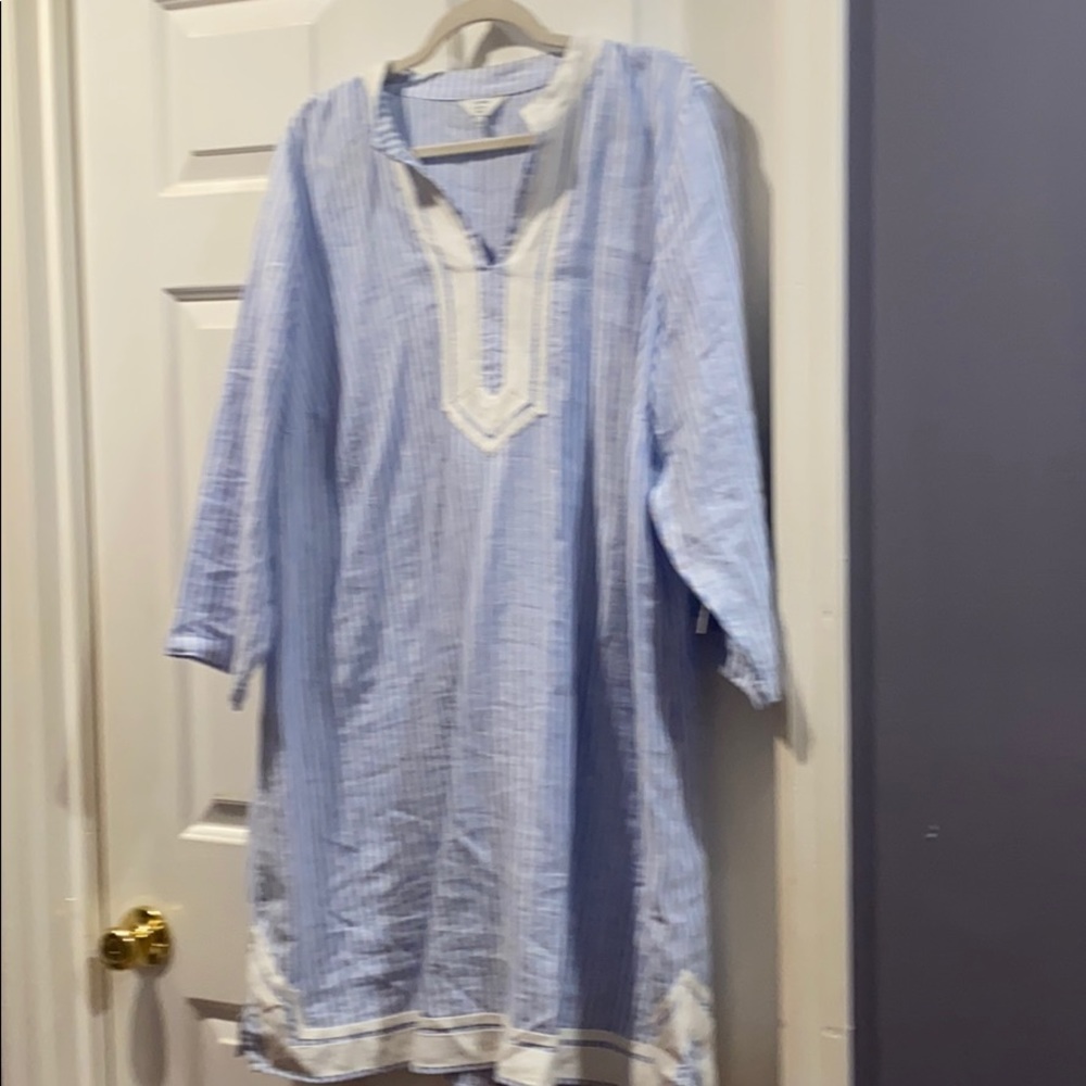 Boho style blue and white dress Size 2X